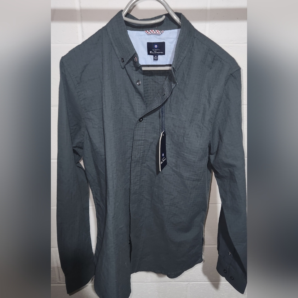 Ben Sherman Men's Canopy Green Casual Button Down Shirt Size Medium
